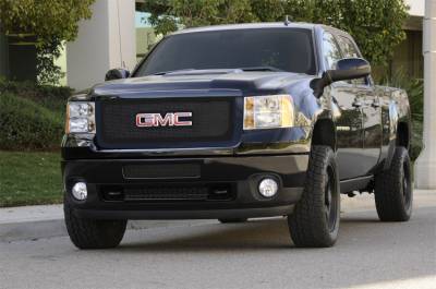 T-Rex - GMC Sierra T-Rex Upper Class Polished Stainless Mesh Grille - Overlay with Logo Opening - All Black - 51210
