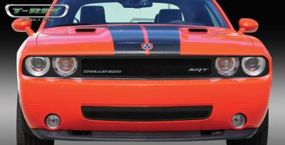 T-Rex - Dodge Challenger T-Rex Upper Class Mesh Grille - Full Opening - All Black with Formed Mesh Center - 51415