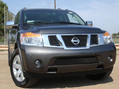 T-Rex - Nissan Armada T-Rex Upper Class Mesh Grille - All Black with Logo Opening - 3PC - 51782