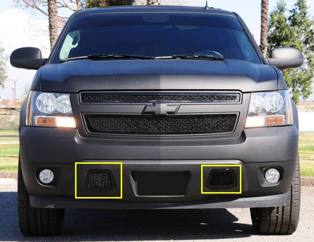 T-Rex - Chevrolet Tahoe T-Rex Upper Class Bumper Mesh Grille - All Black - 2PC - 52051