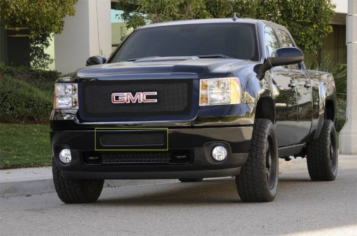T-Rex - GMC Sierra T-Rex Upper Class Polished Stainless Bumper Mesh Grille - Top Steel Bumper Opening - All Black - 52209