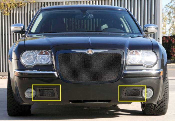 T-Rex - Chrysler 300 T-Rex Upper Class Mesh Bumper Grille - All Black with Formed Mesh - 52471