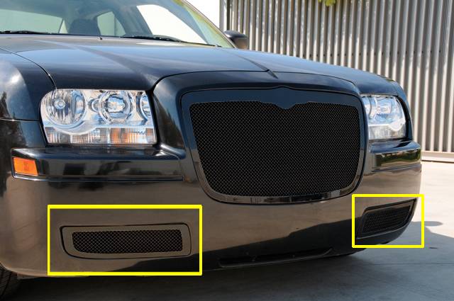 T-Rex - Chrysler 300 T-Rex Upper Class Mesh Bumper Grille - All Black - 52472