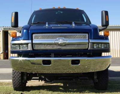 T-Rex - Chevrolet Kodiak T-Rex Upper Class Polished Stainless Mesh Grille - 2PC Style - 54083