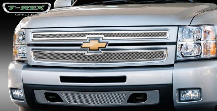 T-Rex - Chevrolet Silverado T-Rex Upper Class Polished Stainless Mesh Grille - 2PC Style - 54110