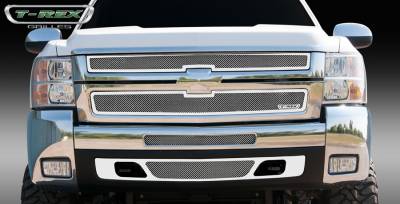 T-Rex - Chevrolet Silverado T-Rex Upper Class Polished Stainless Mesh Grille - 2PC Style - 54112