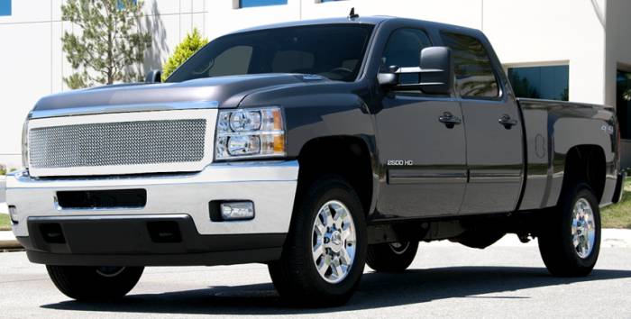 T-Rex - Chevrolet Silverado T-Rex Upper Class Polished Stainless Mesh Grille - 1PC Style - 54115