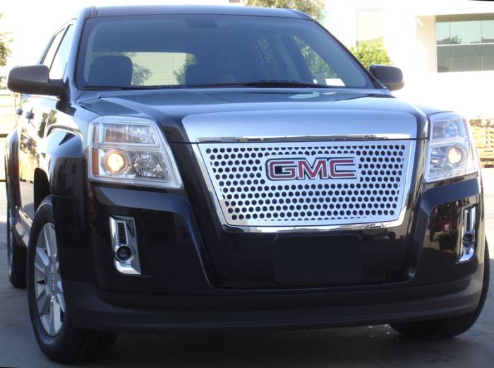 T-Rex - GMC Terrain T-Rex Denali Style Stainless Steel Grille with Round Holes - Overlay with Logo Opening - 54154