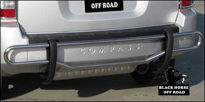 Black Horse - Jeep Compass Black Horse Rear Bumper Guard - Double Tube