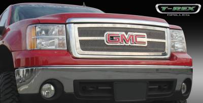 T-Rex - GMC Sierra T-Rex Upper Class Polished Stainless Mesh Grille - Overlay with Logo Opening - 54204
