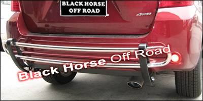 Black Horse - Toyota Highlander Black Horse Rear Bumper Guard - Double Tube