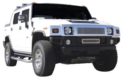 T-Rex - Hummer H2 T-Rex Upper Class Polished Stainless Mesh Grille with Formed Mesh Center - 54290