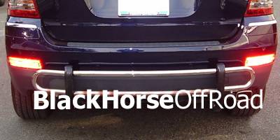 Black Horse - Mercedes-Benz ML Black Horse Rear Bumper Guard - Double Tube