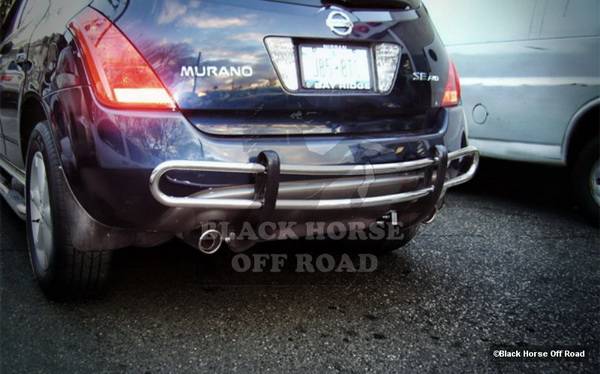 Black Horse - Nissan Murano Black Horse Rear Bumper Guard - Double Tube