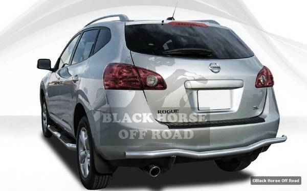 Black Horse - Nissan Rogue Black Horse Rear Bumper Guard - Single Tube
