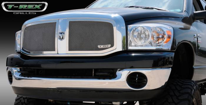 T-Rex - Dodge Ram T-Rex Upper Class Polished Stainless Mesh Grille - 2PC - 54467