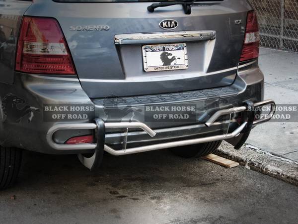 Black Horse - Kia Sorento Black Horse Rear Bumper Guard - Double Tube