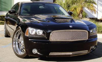 T-Rex - Dodge Charger T-Rex Upper Class Polished Stainless Mesh Grille - 54474
