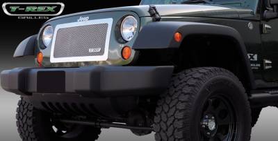 T-Rex - Jeep Wrangler T-Rex Upper Class Polished Stainless Mesh Grille - Full Opening - 1PC - 54483