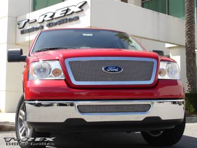 T-Rex - Ford F150 T-Rex Upper Class Polished Stainless Mesh Grille - Full Opening Flush Mount - 54556