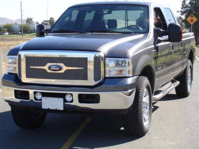 T-Rex - Ford Superduty T-Rex Upper Class Polished Stainless Mesh Grille with Optional Logo Plate - 54561