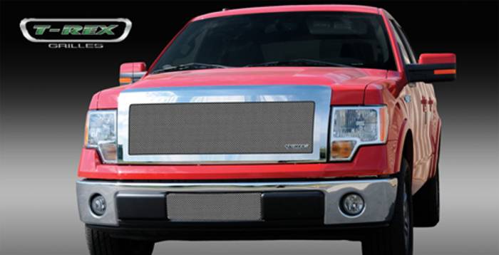 T-Rex - Ford F150 T-Rex Upper Class Polished Stainless Mesh Grille - Full Opening - With Formed Mesh Center - 1PC - 54568