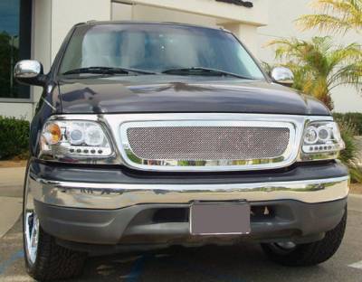 T-Rex - Ford F150 T-Rex Upper Class Polished Stainless Mesh Grille - Full Opening - 54580