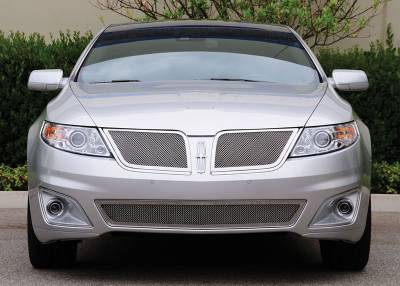 T-Rex - Lincoln MKS T-Rex Upper Class Polished Stainless Mesh Grille with Formed Mesh Center - 2PC - 54718