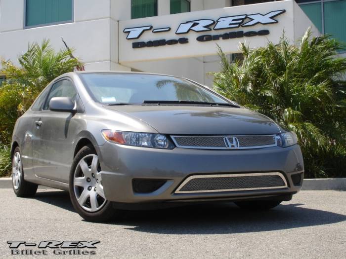 T-Rex - Honda Civic 2DR T-Rex Upper Class Polished Stainless Mesh Grille - 54736