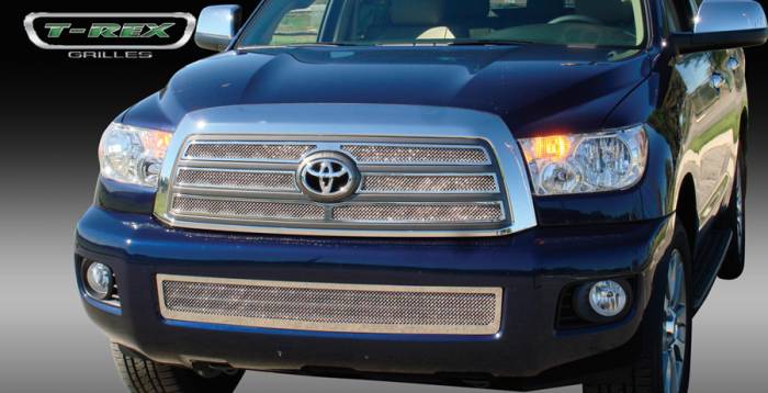 T-Rex - Toyota Sequoia T-Rex Upper Class Polished Stainless Mesh Grille - 4PC - 54902