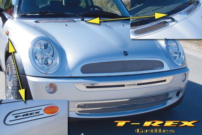 T-Rex - Mini Cooper T-Rex Upper Class Polished Stainless Mesh Grille Kit - 54990