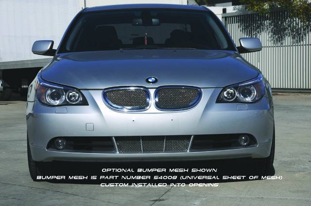 T-Rex - BMW 5 Series T-Rex Upper Class Polished Stainless Mesh Grille with Formed Mesh Center - 2PC - 54995