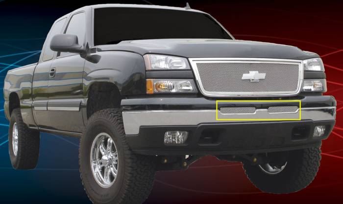 T-Rex - Chevrolet Silverado T-Rex Upper Class Polished Stainless Bumper Mesh Grille - 55103
