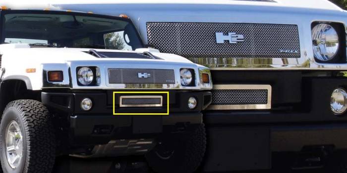 T-Rex - Hummer H2 T-Rex Upper Class Polished Stainless Bumper Mesh Grille - 55295