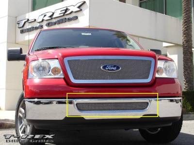 T-Rex - Ford F150 T-Rex Upper Class Polished Stainless Bumper Mesh Grille with Formed Mesh Center - 55555