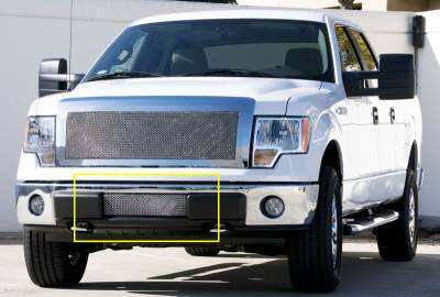 T-Rex - Ford F150 T-Rex Upper Class Polished Stainless Bumper Mesh Grille with Formed Mesh Center - 55569