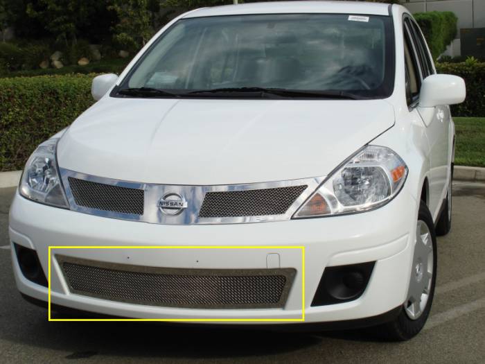 T-Rex - Nissan Versa T-Rex Upper Class Polished Stainless Bumper Mesh Grille - 55773