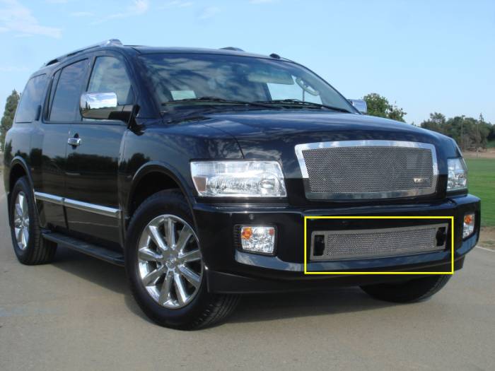T-Rex - Infiniti QX T-Rex Upper Class Polished Stainless Bumper Mesh Grille - 55791