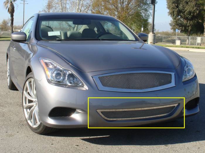 T-Rex - Infiniti G37 T-Rex Upper Class Polished Stainless Bumper Mesh Grille - 1PC - 55810