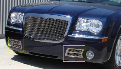 T-Rex - Chrysler 300 T-Rex Hybrid Series Bumper Grille - Chrome Edition with Wire Mesh - 85471