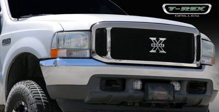 T-Rex - Ford Excursion T-Rex X-Metal Series Grille Assembly - Chrome Shell with Polished Stainles Steel Mesh and X-Metal Logo - 6705700