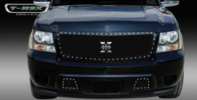 T-Rex - Chevrolet Avalanche T-Rex X-Metal Series Studded Main Grille - All Black - Custom 1PC Style - 6710521