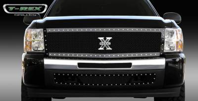T-Rex - Chevrolet Silverado T-Rex X-Metal Series Studded Main Grille - All Black - Custom 1PC - 6711111
