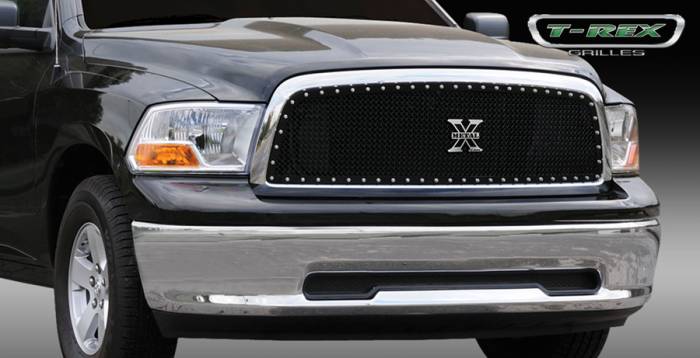 T-Rex - Dodge Ram T-Rex X-Metal Series Studded Main Grille - Custom 1PC Opening - All Black - 6714571