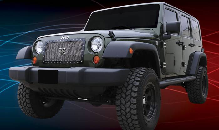 T-Rex - Jeep Wrangler T-Rex X-Metal Series Studded Main Grille - Polished Stainless Steel - 1PC Custom - 6714830