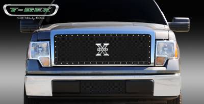 T-Rex - Ford F150 T-Rex X-Metal Series Studded Main Grille - Custom 1PC Opening - All Black - 6715681