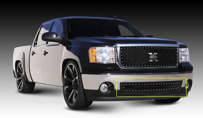 T-Rex - GMC Sierra T-Rex X-Metal Series Studded Bumper Grille - All Black - 6722051