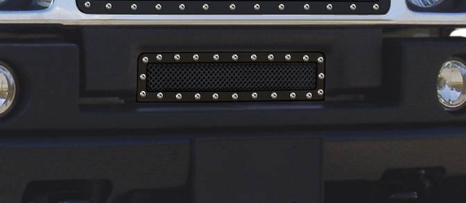 T-Rex - Hummer H2 T-Rex X-Metal Series Studded Bumper Grille - All Black - 6722901