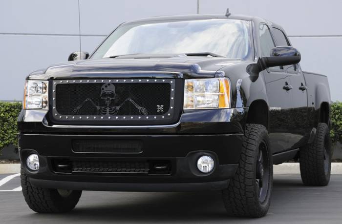T-Rex - GMC Sierra T-Rex Urban Assault Grunt Studded Main Grille with Soldier - Black OPS Flat Black - 7112096