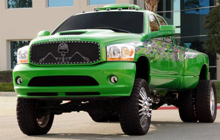 T-Rex - Dodge Ram T-Rex Urban Assault Grunt Studded Main Grille with Soldier - Black OPS Flat Black - Custom 1PC Opening - 7114596
